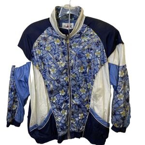 Vintage Russian Active Frontier Track Suit‎ Women's Sz XL Blue White 90's USSR